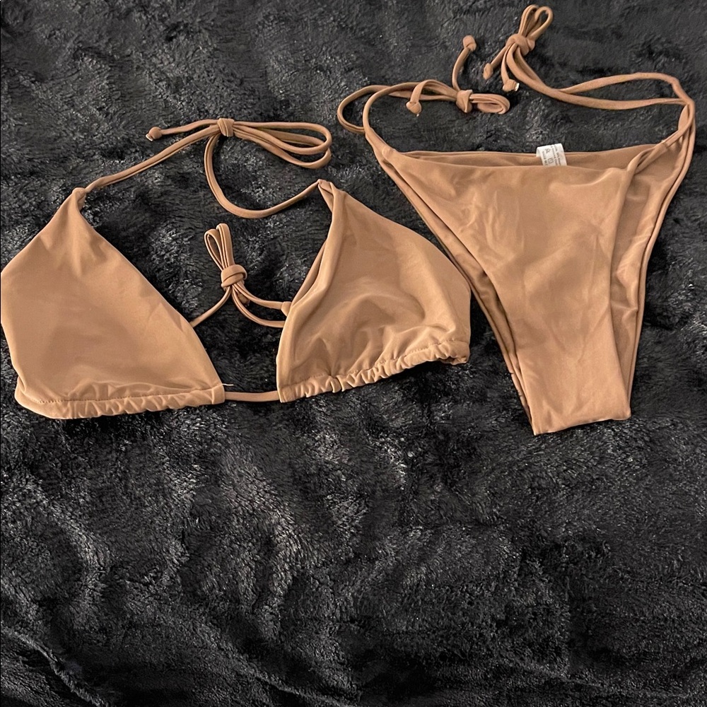 NWOT Elegant CL Brown Bikini Set NO Breast Pads Open Slot if Needed NEVER WORN